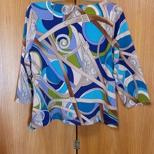 Chico's blouse,  sz 2, multi color